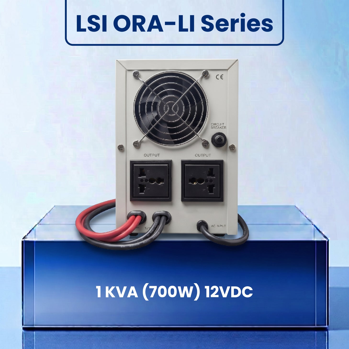 LSI ORA-LI Series | 1 KVA (700W) 12VDC | Pure Sine Wave | LiFePO4 Lithium Battery Supported