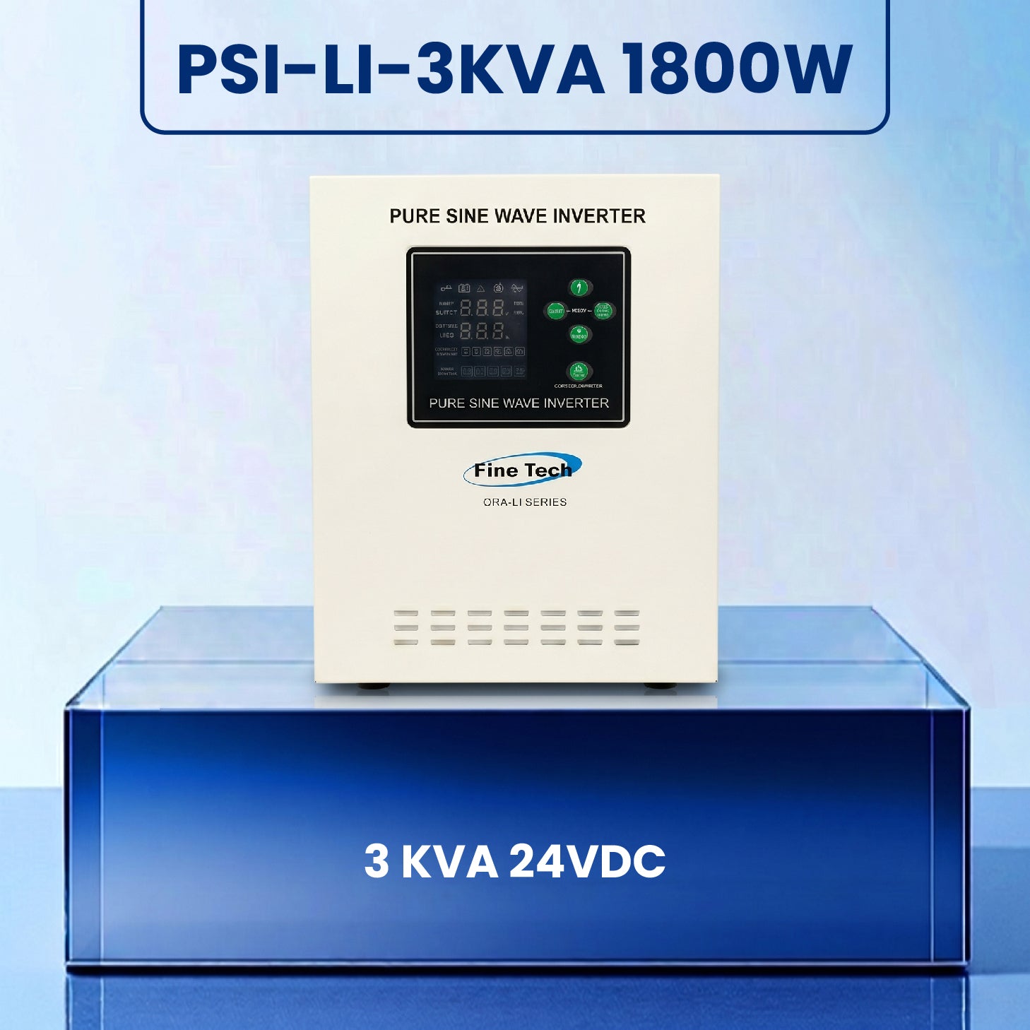PSI-LI-3KVA 1800W | 3 KVA 24VDC | Pure Sine Wave | LiFePO4 Lithium Battery Supported