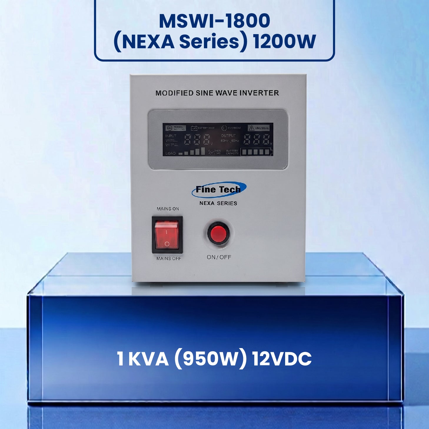 MSWI-1800 (NEXA Series) 1200W | 1 KVA 12VDC| Modified Sine Wave